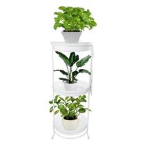 Suporte Aramado Branco para Vasos de Plantas 3 Bandejas Floreira - 102/6 Azzo
