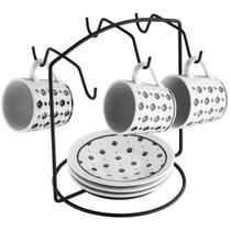 Suporte Aramado Porta 6 Xícaras e Pires Organizador Bancada Schmitt