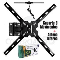 Suporte articulado 3 mov para TV até 56 polegadas e Antena Sinal Digital