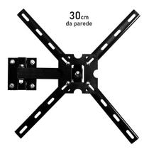 Suporte Articulado 3 movimentos para parede, teto ou mesa, com haste de 30cm, Telas até 56 polegadas - Cab Quality