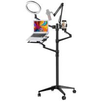 Suporte Articulado 5 em 1 p/Microfone Condensador HyperX Quadcast,Blue Yeti,DSLR/Tablet,LED,Notebook