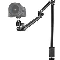 Suporte Articulado de Mesa para Câmera DSLR, Celular, Webcam e Ring Light Braço Ajustável Profissional para Gravações, Lives e Estúdio
