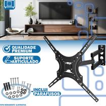 Suporte Articulado de Parede para TV 32 a 55 Polegadas Até 22 Kg Aço Reforçado Inclui Kit de Parafusos Suporte Articulado de Parede para TV 32 a 55 Polegadas Até 22 Kg Aço Reforçado Inclui Kit de Parafusos