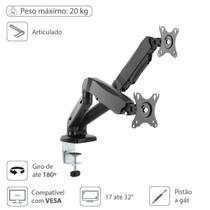 Suporte Articulado Para 2 Monitores De 17 A 32" C/ Pistão A Gás - Sm-341b Suporte Articulado Para 2 Monitores De 17 A 32" C/ Pistão A Gás - Sm-341b