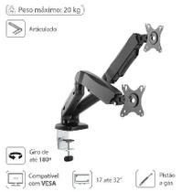 Suporte Articulado Para 2 Monitores De 17 A 32" C/ Pistão A Gás - Sm-341b Suporte Articulado Para 2 Monitores De 17 A 32" C/ Pistão A Gás - Sm-341b