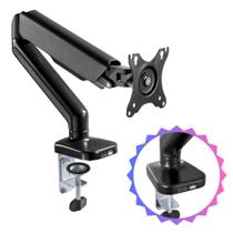 Suporte Articulado Para Monitor 17" Até 32" Polegadas Com Organizador de Cabos Rotação 180 Graus Suporta 9Kg Porta Usb 2.0, Audio E Microfone Pcyes