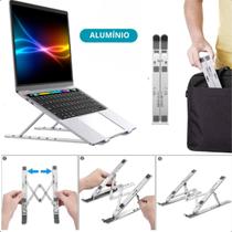 Suporte Articulado Para Notebook Aluminio Prateado Dobrável