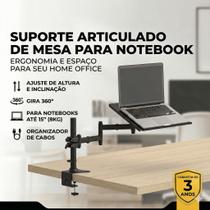 Suporte articulado para notebook de mesa com bandeja ergonômico