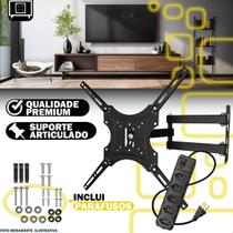 Suporte Articulado para TV 14 a 55 Polegadas LED LCD Universal com Filtro de Linha 5 Tomadas - Yara Suporte Articulado para TV 14 a 55 Polegadas LED LCD Universal com Filtro de Linha 5 Tomadas - Yara