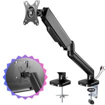 Suporte Articulado Pcyes Para Monitor Philips MSI LG AOC 17" Até 32" Polegadas Organizador de Cabos Porta Usb 2.0, Audio E Microfone