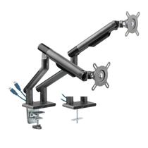 Suporte Articulado SM-015GD para 2 Monitores 17" a 32" com Mola Interna e 2 USB 3.0 Cinza Pcyes Suporte Articulado SM-015GD para 2 Monitores 17" a 32" com Mola Interna e 2 USB 3.0 Cinza Pcyes
