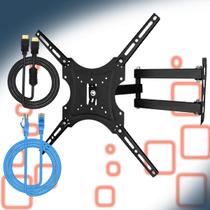 Suporte Articulado TV 14 a 55 + Cabo HDMI 2 Metros 4K + Cabo de Rede RJ45 Alta Velocidade 3m Suporte Articulado TV 14 a 55 + Cabo HDMI 2 Metros 4K + Cabo de Rede RJ45 Alta Velocidade 3m