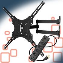 Suporte Articulado TV 14 a 55 Parede e Filtro de Linha Tripolar 5 Tomadas