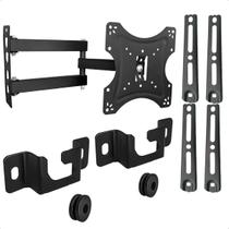 Suporte Articulado TV 14 a 55 Polegada Universal + Cabo HDMI 2m + Cabo de Força Tipo Oitinho 1m