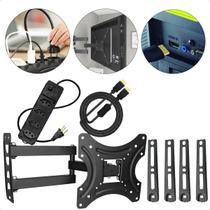 Suporte Articulado TV 32 Á 55 Polegadas Braço Longo Retrátil + HDMI High Speed E Extensão 4 Saídas Suporte Articulado TV 32 Á 55 Polegadas Braço Longo Retrátil + HDMI High Speed E Extensão 4 Saídas