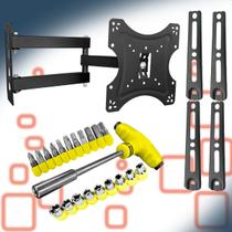 Suporte Articulado TV/Monitor 14 a 55 Polegadas + Jogo De Chave T Com 24 Ferramentas - Yara Suporte Articulado TV/Monitor 14 a 55 Polegadas + Jogo De Chave T Com 24 Ferramentas - Yara