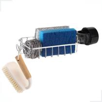 Suporte Articulável Fixar Encaixar Na Torneira Para Pia Cozinha Guardar Esponja Detergente Organizador Cromado Arth Suporte Articulável Fixar Encaixar Na Torneira Para Pia Cozinha Guardar Esponja Detergente Organizador Cromado Arth