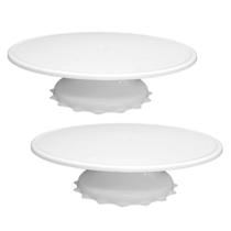 Suporte Bailarina Giratório Rendada Bolo Sobremesa kit 2 pçs Suporte Bailarina Giratório Rendada Bolo Sobremesa kit 2 pçs