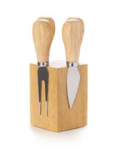 Suporte Bambu Com Espátulas Para Queijo 5 Peças Inox Suporte Bambu Com Espátulas Para Queijo 5 Peças Inox