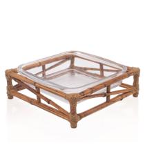Suporte Bambu Com Pirex Quadro Tigrado Suporte Bambu Com Pirex Quadro Tigrado