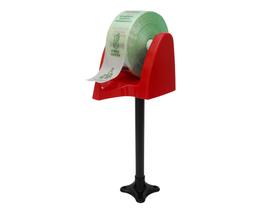 Suporte bancada vermeho com bobina saquinhos biodegradaveis Suporte bancada vermeho com bobina saquinhos biodegradaveis