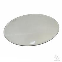 Suporte Bandeja Espelhada 25cm Vidro Bisote Lavabo Decoração - Imporiente