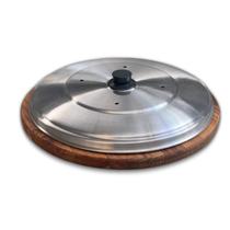 Suporte Bandeja Para Cortar E Servir Pizza 25Cm Com Tampa - Brasa Store