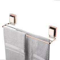 Suporte Banheiro Porta Toalha Toalheiro De Banho Duplo Com Ventosa Sem Furo Rosa Gold Future Suporte Banheiro Porta Toalha Toalheiro De Banho Duplo Com Ventosa Sem Furo Rosa Gold Future