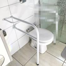 Suporte Barra Apoio Lateral Com Pé Para Banheiro Idosos Portadores Necessidades Deficientes - MOVERAÇO