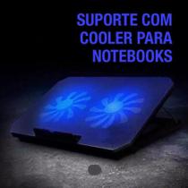Suporte Base 2 Coolers Para Notebook Netbook Laptop Com Regulagem N99 USB