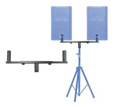 Suporte, Base, Barra "T" p/2 Caixas Acústicas QSC,JBL,EV,RCF em Tripé de Caixa,Aço,Preto