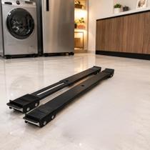 Suporte Base com Rodinhas Ajustável para Geladeira e Máquina de Lavar Aço Carbono 200k Suporte Base com Rodinhas Ajustável para Geladeira e Máquina de Lavar Aço Carbono 200k