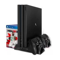 Suporte Base Cooler Para Ps4 Slim/Pro/Base Com Carregador Duplo De Controle Suporte Base Cooler Para Ps4 Slim/Pro/Base Com Carregador Duplo De Controle