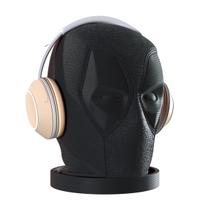 Suporte Base de Mesa Compatível com Headphone Headset Fone de Ouvido Cabeça Personagem Super Herói - Preto - ARTBOX3D