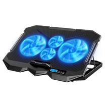 Suporte Base Gamer 4 Coolers, LED Azul 2 USB Altura 7 Níveis Resfriamento Notebook B1142G