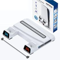 Suporte Base Multifuncional Com Cooler Carregador Indicador Led Compatível com Console Ps5 Digital e Mídia Física