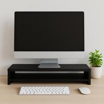 Suporte Base para Monitor 70cm Madeira Duplo Ergonômico Mesinha Notebook Tv Home Office