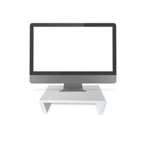 Suporte Base Para Monitor De Mesa Tela Pc 100% Mdf Branco