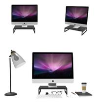 Suporte Base Para Monitor Tela Pc Mesa Ergonômico Mdf Preto