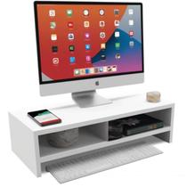 Suporte Base Para Notebook Monitor Escritório Mesa Tela Mdf Home Office Gamer 53cm Quarto