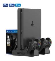 Suporte Base Vertical Cooler Carregador Ps4 Pro Slim Com Visor Led Controle Manete - NEW