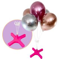 Suporte Bexiga Balão de 40cm para Mesa Chão c/ 5 Hastes Pega Balão Decoração Aniverário Eventos Reutilizável Qualidade Resistente Estável