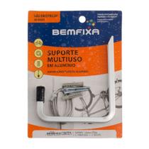 Suporte Bicicleta Capacete Mangueira Escadas Ferramenta Utilitário Numero 3 Alumínio Natural Cromado