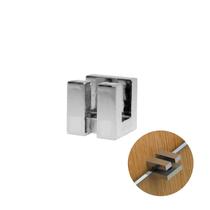 Suporte Boca de Jacaré Quadrado Cromado Para Vidro de 8 Mm Rometal