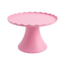 Suporte Boleira com Pé Rosa Bebê 13cm Altura Plástico Resistente Suporte Boleira com Pé Rosa Bebê 13cm Altura Plástico Resistente