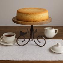 Suporte Boleira Decorativa Ferro Madeira Pinus Rústica Grande Para Mesa Bolo Doces Decoração Só Art'