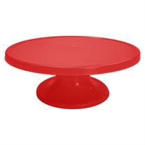 Suporte Bolo Boleira Pé Liso Médio Doce Sobremesa Vermelho Suporte Bolo Boleira Pé Liso Médio Doce Sobremesa Vermelho