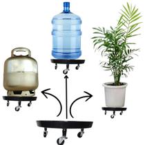 Suporte botijão gás e de água mineral e vasos de plantas em Alumínio com rodinhas giratórias reforçado