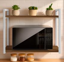 Suporte Branco Estilo Industrial Para Microondas