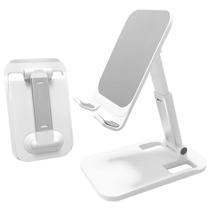 Suporte Branco Para Celular Ou Tablet De Mesa - Dobrável